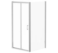 Niva 6 Sliding Door Shower Enclosure | Chrome | Glass/Aluminium | 1100mm x 800mm