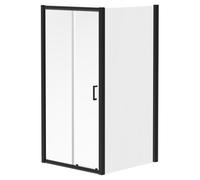 Niva 6 Sliding Door Shower Enclosure | Matt Black | Glass/Aluminium | 1200mm x 760mm