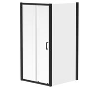 Niva 6 Sliding Door Shower Enclosure | Matt Black | Glass/Aluminium | 1200mm x 900mm