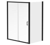 Niva 6 Sliding Door Shower Enclosure | Matt Black | Glass/Aluminium | 1500mm x 800mm