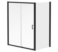 Niva 6 Sliding Door Shower Enclosure | Matt Black | Glass/Aluminium | 1600mm x 700mm