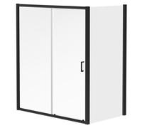 Niva 6 Sliding Door Shower Enclosure | Matt Black | Glass/Aluminium | 1700mm x 900mm