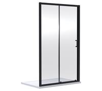 Niva 6 Sliding Shower Door | Matt Black | Glass/Aluminium | 1400mm