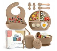 Nivakid Silicone Baby Feeding Set, Suction Plate & Bowl, Spoon and Cup, BPA-Free Dinnerware for Weaning Toddlers, Dishwasher & Microwave Safe, Ideal Newborn Gift for Boys & Girls