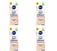 Nivea 24H Tinted Moisturising Day Cream Light Skin Tones SPF15 50ml- Pack of 4