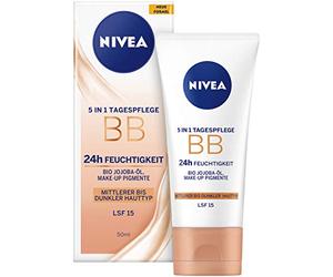 NIVEA 5-in-1 Day Cream BB 24h Moisture Medium to Dark Skin Type, 50 ml