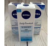 NIVEA 50ml Daily Essentials Light Moisturising Day Cream SPF15 3 x 50ml