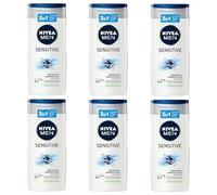 NIVEA 6 X 250 ML for Men Sensitive Shower Gel - Body Face & Hair