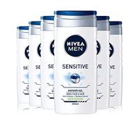 NIVEA 6 X 250 ML for Men Sensitive Shower Gel - Body Face & Hair