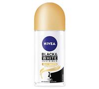 NIVEA Anti-Perspirant Deodorant Black & White Silky Smooth Roll-On 50ml, 48-Hour Anti-Stain Deodorant For Women with After Shaving Skin Conditioners