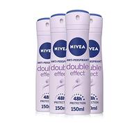 NIVEA Anti-Perspirant Deodorant Spray Double Effect Pack of 4 (4 x 150ml), 48hr Deodorant for Women, Protection & Smooth Underarms, Anti-Perspirant Spray for Women, Deodorant Womens