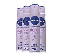 Nivea Anti-Perspirant Deodorant Spray Double Effect 48hr Protection for Women Pack of 4 (4 x 250ml)
