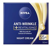 NIVEA Anti-Wrinkle and Revitalising Night Cream (50ml), Overnight Moisturiser for 55+ Skin, With Calcium, Avocado Oil, and Panthenol for Enhanced Skin Care