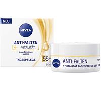 NIVEA Anti-Wrinkle + Vitality Day Cream SPF 15 55+ (50 ml), Face Cream with Argan Oil and Calcium, Day Cream Visibly Reduces Lines and Wrinkles