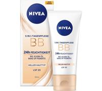 NIVEA BB 5 in 1 Day Cream 24h Moisture (50 ml), BB Cream for Light Skin Types w