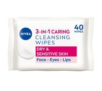 NIVEA Biodegradable Cleansing Wipes Dry Skin (40 sheets), Biodegradable Wipes made from 100% Plant Fibres, Make-Up Wipes, Face Wipes Makeup Remover,