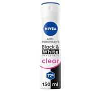 NIVEA Black and White Invisible Clear Antiperspirant Spray, 150 ml | Women's Deodorant Spray, 72-Hour Sweat and Odour Protection, Leaves No Stains on Black and White Clothes, Floral Scent