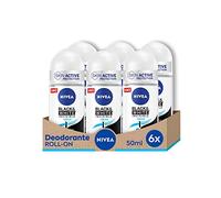 NIVEA Black & White Invisible Fresh Deodorant Roll-on 6 x 50 ml, Deo Spray Fresh and Anti-streaks, Scented Antiperspirant Spray Protects Skin and Clothes