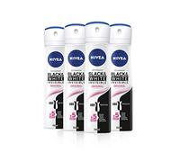 NIVEA Black & White Invisible Original Anti-Perspirant Deodorant Spray Pack of 4 (4 x 150ml), 48hr Deodorant for Women, Anti-Stain Womens Anti-Perspirant Spray