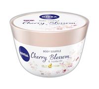NIVEA Body Cream Souffle Cherry Blossom & Jojoba Oil Moisturiser (200ml), Moisturing Body Cream for Very Dry Skin, Leaves Skin Feeling Velvety Smooth