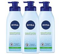 NIVEA Breathable Nourishing Body Lotion Fresh Fusion Body Lotion for Dry Skin, Pack of 3 Pump Bottles
