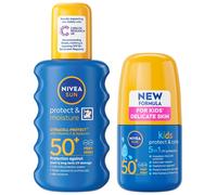 Nivea - Bundles Duo: Protect & Moisture SPF50+ Spray 200ml & Kids Protect & Care SPF50+ Roll On 50ml for Men and Women