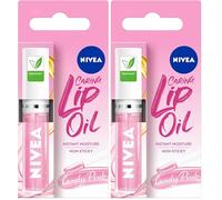 NIVEA Candy Pink Lip Oil (5.5ml), Moisturised Lips With 100% Natural Oils Including Jojoba Oil, Long Lasting and Non-Sticky Lip Gloss (Pack of 2)