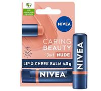 NIVEA Caring Beauty Nude Lip Balm SPF30 (4.8g), 3-in-1 Buttery Lip and Cheek Tint, Rich Colour and 24H Moisturisation with SPF 30 Protection