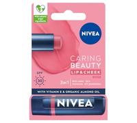 NIVEA Caring Beauty Rose SPF 30 Lip Balm, 4.8 g. / For LIPS AND CONTOURS! Our 3-in-1 lip and contour formula delivers RICH color without drying, 24-hour hydration