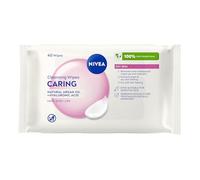 NIVEA Caring Cleansing Wipes, 40 sheets | Gentle Facial Cleansing Wipes with Natural Argan Oil and Hyaluronic Acid, Effective Make-Up Removal, Retains Moisture