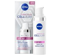 NIVEA Cellular Expert Filler Daily UV Serum Fluid SPF 50+ (30ml), Hydrating Anti-Ageing Cream with Sun Protection and Hyaluronic Acid, Face Sun Cream to Smooth Fine Lines and Wrinkles