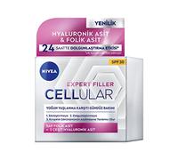 NIVEA Cellular Expert Filler Highly Effective Anti-Age Day Cream (50 ml), Extra Firming Day Cream with Filling Effect, Plumping Anti-Wrinkle Cream with SPF 30