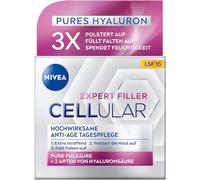 NIVEA Cellular Expert Filler Highly Effective Anti-Age Day Cream SPF15 | Plumping anti-wrinkle face cream with hyaluronic acid and sun protection, extra firming facial care