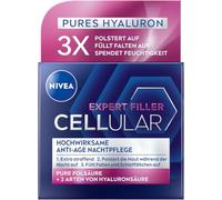NIVEA Cellular Expert Filler Highly Effective Anti-Age Night Cream, Extra Firming Night Cream with Plumping Effect, Plumping Face Care with Hyaluronic Acid for the Night (50 ml)