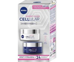NIVEA Cellular Expert Filler Set Anti-Wrinkle Filling Creams for Day and Night with Hyaluronic Acid, 2 x 50 ml