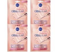 NIVEA Cellular Expert Lift 3-Zone Lifting Sheet Mask 10 Min Firming (Pack Of 4)