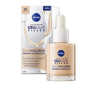 NIVEA 3 in 1 Hyaluronic Serum Foundation (30ml) - Anti Aging Foundation with Serum for Younger Looking Skin - Hydrating Foundation with Hyaluronic Acid