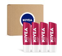 NIVEA Cherry Lip Care - Tinted Lip Balm for Beautiful Soft Lips - Pack of 4
