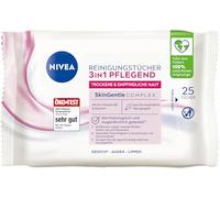 NIVEA Cleansing Wipes 3-in-1 Nourishing, Make-Up Wipes with Glycerine and Almond Oil for Waterproof Make-Up, Gentle Face Cleansing for Dry & Sensitive Skin (Pack of 25)