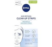NIVEA Clear Up Strips Skin Refining, 6 Pieces (Pack of 2) Fruit Acid and Lemon Essence-based Cleaning Patches for T-zone, Forehead, Nose, and Chin, Effectively Remove Dust, Makeup, Grease, and