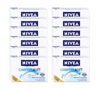 Nivea Creme Soft Creme Soap, Pack of 12 (2 x 100 g), Hand Wash Gently Cleanses and Cares for Your Skin, Hand Soap Protects Your Hands While Washing