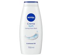 NIVEA Creme Soft Foam Bath Cream, 750 ml | Moisturising Shower and Bath Foam with Almond Oil, Skin Protecting Formula with Vitamins C and E, For Soft, Pampered Skin
