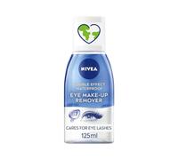 NIVEA Double Effect Waterproof Eye Make-Up Remover (125ml), Daily Use Face Cleanser for Make-Up and Mascara with Cornflower Extract and Biotin