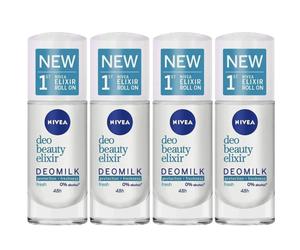 NIVEA Deo Beauty Elixir DEOMILK 48h Nourishing Soft Roll-On 40ml (Set Of 4)