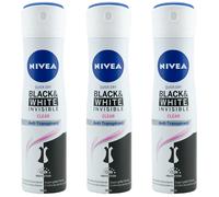 Nivea Deodorant Spray Black & White Invisible 3 x 150ml 48H Antiperspirant