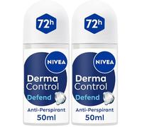 NIVEA Derma Control Defend Roll On (50ml), Anti-Perspirant Roll On with Hyaluronic Acid and Pro-Vitamin B5, 72H Protection Deodorant for Sensitive Skin (Pack of 2)