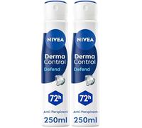NIVEA Derma Control Defend Spray (250ml), Anti-Perspirant Spray with Hyaluronic Acid and Pro-Vitamin B5, 72H Protection Deodorant for Sensitive Skin (Pack of 2)