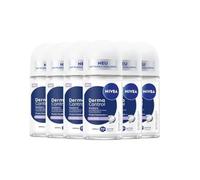 NIVEA Derma Control Restore Deo Roll-On (50 ml), deodorant for sensitive skin, antiperspirant with hypoallergenic fragrance, hyaluronic acid and vitamin E, offers 72-hour protection (6 x 50 ml)