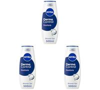NIVEA Derma Control Restore Shower Gel 500ml, Moisturising Body Wash with Hyaluronic Acid and Vitamin E, Ideal for Sensitive Skin, Hypoallergenic Fragrance (Pack of 3)