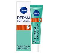 NIVEA Derma Skin Clear Chemical Exfoliator (40ml), Liquid Exfoliator Made with 8% Salicylic Acid, Glycolic Acid, and Niacinamide, to Visibly